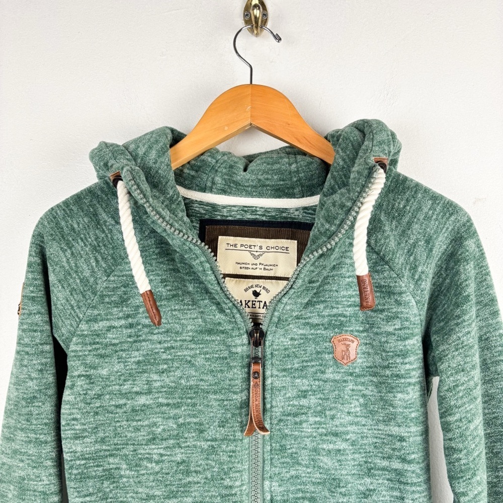 Naketano Women’s Green Fleece Hooded Jacket Sz XS - Picture 4 of 13